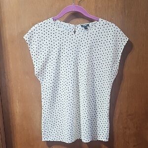 Express Black and White Polka Dot Blouse
